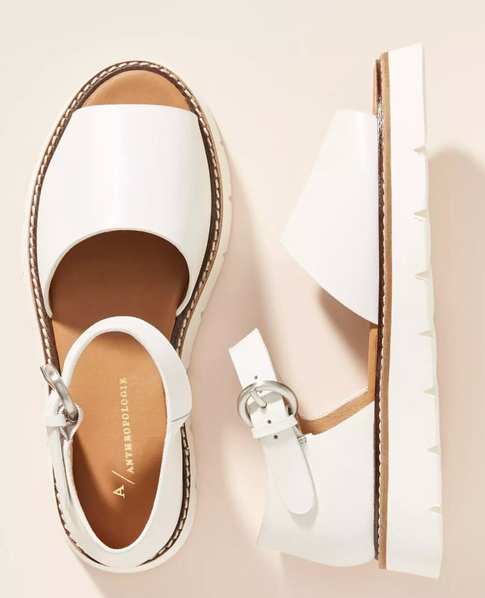 Anthropologie White Arabella Platform Sandals EU 41, US 10